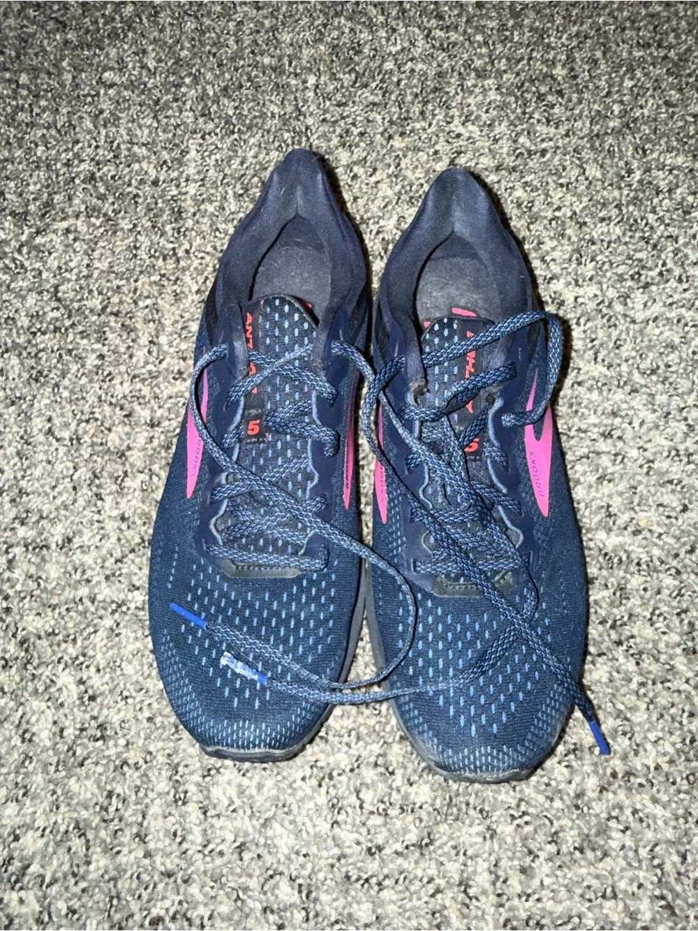 Brooks Women's Navy Running Shoes with Pink Highlights
